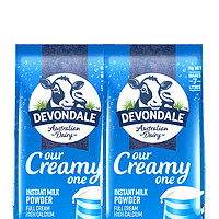 DEVONDALE 德运 高钙全脂脱脂牛奶 粉成人冲饮营养早餐粉1kg*2