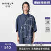 幻走（MOVEUP）2024春季.FUN系列狗狗绣花设计师中长款牛仔衬衫女 牛仔蓝 M