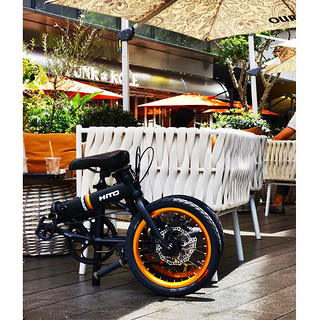 HITO 德国品牌 16寸铝合金折叠自行车 超轻便携 变速男女成人单车 黑金色
