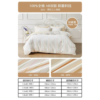 水星家纺纯棉被套单件现代简约风抗菌被芯套220*240cm 远山·霓虹之上 (纯棉)霓虹之上(抗菌)