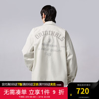 杰克·琼斯（JACK&JONES）夏季新款男士宽松纯棉字母刺绣印花翻领牛仔夹克外套男224221013 C43 缎白色 常规 C43 缎白色 1
