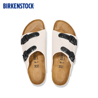 BIRKENSTOCK牛皮绒面革男女款当季时尚双扣拖鞋Zurich系列 白色/复古白窄版1026788 42