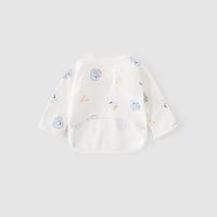 四季款婴幼儿衣服0-3个月男女宝宝家居服半背衣偏开上衣2件装