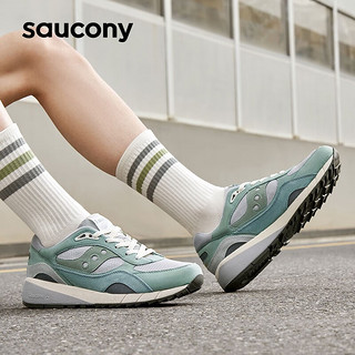 Saucony【吴念真】索康尼SHADOW6000复古运动休闲鞋款春季运动鞋 灰绿1 36