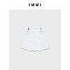 IMMI 23夏季水洗白色牛仔双门襟短裤131SP025D 白色 2