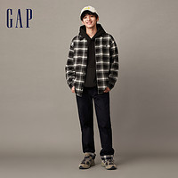 Gap 盖璞 男女同款冬季新款法兰绒格纹长袖衬衫休闲情侣保暖上衣840772