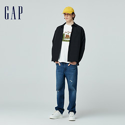 Gap 盖璞 男装2024春季新款纯色简约翻领长袖衬衫百搭通勤上衣892179