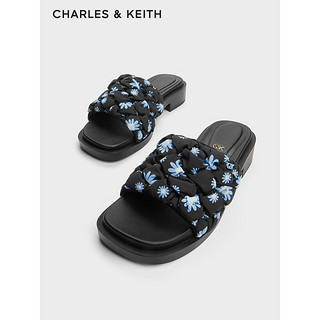 CHARLES&KEITH24春铆钉印花方头外穿拖鞋女SL1-71900004 Multi综合色 41