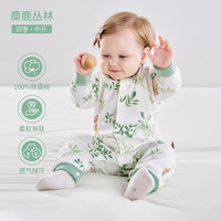 OUYUN 欧孕 婴儿哈衣纯棉春秋男女宝宝春夏爬服新生连体衣幼儿 麋鹿丛林 90码