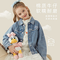 Disney 迪士尼 女童牛仔外套2024春装新款夹克春秋装儿童休闲洋气时髦童装