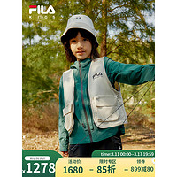 FILA斐乐儿童童装2024春季中大童男童休闲运动外套梭织两件套 森绿色-DG 165