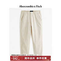 ABERCROMBIE & FITCH男装 24春夏美式弹力帆布宽松休闲长裤 355315-2 奶油色 33/32 (180/84A)