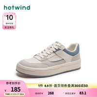 热风 hotwind2024年春季新款男士个性拼色平底低帮小白鞋板鞋户外运动休闲鞋 8