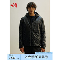 H&M男士外套2024春立领保暖防风ThermoMove™保暖外套1178411 黑色 175/108A