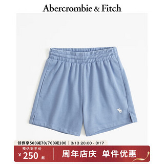 ABERCROMBIE & FITCH女装 24春夏小麋鹿舒适休闲毛圈布运动短裤 356841-1 蓝色 XS (160/66A)