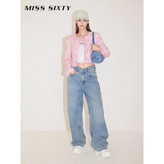 MISS SIXTY2024春季呢料外套女温柔气质粉红色高级感小香风 粉红 S