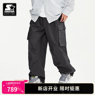 STARTER 24年男女同款时尚美式宽松工装裤 灰色 M 170/88A
