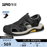 零度Zero凉鞋男2024夏季日常百搭透气凉爽沙滩鞋耐磨轻户外凉鞋潮 黑色 40
