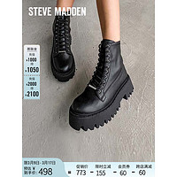 STEVE MADDEN/思美登侧拉链粗跟马丁靴女 OVER-RIDE 黑色 37