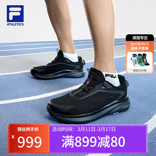 FILA 斐乐男鞋BOA NUVOLE 2路跑鞋2024夏季柔云鞋2运动鞋透气 黑-BK 42.5