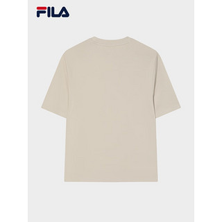 FILA 斐乐款针织短袖衫2024夏季时尚休闲凉感抗菌T恤 驼-LK 180/100A/XL