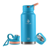 IDEUS车载保温杯便携316不锈钢水杯男女士学生杯子三盖户外旅行健身