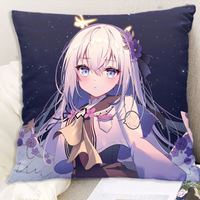 天智星碧蓝档案抱枕白洲梓抱枕动漫二次元可爱枕头宿舍午 浅灰色 40x40厘米(枕芯+枕套)