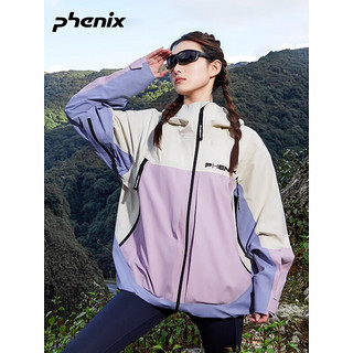 phenix冲锋衣2024年春季女士男款户外防水登山服外套 白/淡紫 XXL