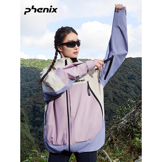 Phenix 冲锋衣2024年春季女士男款户外防水登山服外套 黑/橄榄绿 M