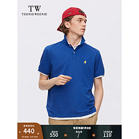 Teenie Weenie Men小熊男装POLO衫T恤男2024夏季休闲刺绣短袖 蓝色 180/XL