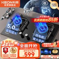 科恩（KEON COANDA）煤气灶燃气灶 家用5kw猛火灶双灶 双眼灶大火力 家用灶具台嵌入式煤气炉液化气JX2-L