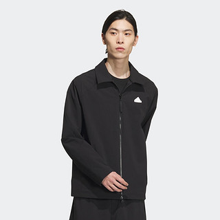 adidas休闲翻领夹克外套男装春季阿迪达斯轻运动JE3684 黑色 A/3XL