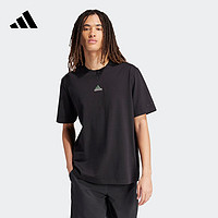 adidas休闲运动上衣短袖T恤男装阿迪达斯轻运动IN3158 黑色 2XL