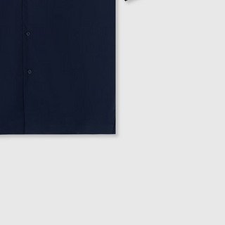 Gap男装2024春季纯棉翻领短袖衬衫简约通勤基础款上衣891053 海军蓝 180/100A(XL) 亚洲尺码