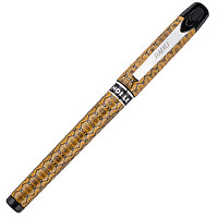 宝克中性笔2568黄色蛇纹0.5mm商务办公大容量签字笔碳素笔黑水笔
