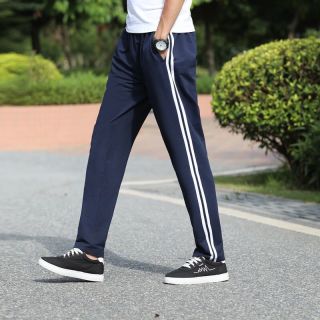 bzdr夏季纯棉校服裤子高中两条杠藏蓝色薄款运动双杠白边初中校裤藏蓝