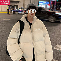 西域传奇 棉服男士潮牌ins港风秋冬季加厚潮流羽棉衣绒服装外套男 米色 2XL