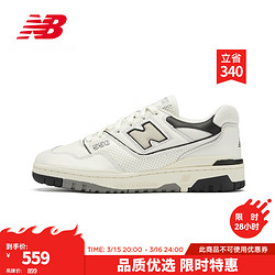 new balance NB男鞋女鞋BB550系列时尚潮流轻便运动休闲鞋 米色/黑色 BB550LWT 36(脚长22cm)