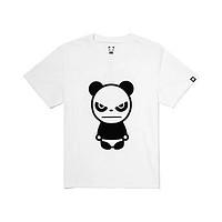 HIPANDA你好熊猫 女款 经典熊猫 胶印圆领T恤 短袖设计潮牌 白色女 L