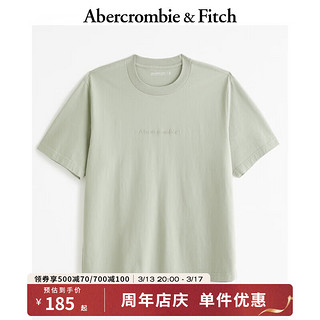 ABERCROMBIE & FITCH男装女装装 24春夏美式圆领短袖纯色T恤 KI123-4030 浅绿色 XXL (185/124A)
