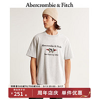 ABERCROMBIE & FITCH男装女装装 24春夏小麋鹿舒适圆领T恤 358443-1 浅灰色 XS (170/84A)