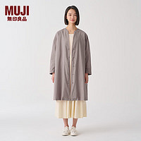 无印良品（MUJI）IDEE 女式 平纹 无领夹克衫 外套 早春 GAD02C4S 灰色 M (155/80A)