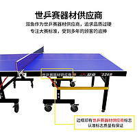 DOUBLE FISH 双鱼 乒乓球桌室内标准家用专业大赛级乒乓球台可折叠移动式226B