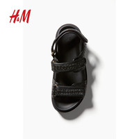 H&M2024年春季新款编织凉鞋1217315 黑色