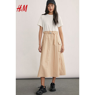 H&M2024春季女装配腰带连衣裙1233304 深灰色 160/88A