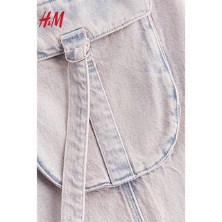 H&M2024春季女装牛仔工装长裤1233318 浅粉色/水洗 170/88A