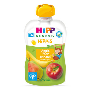 HiPP喜宝有机苹果梨香蕉水果泥婴儿幼儿4个月营养辅零吸吸袋
