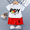 专一（Zhuanyi）男女童短袖套装纯棉夏季儿童T恤宝宝短袖短裤套装 短套-BOY 80cm