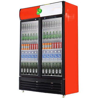 苏勒 冷藏立式展示柜冰柜商用冰箱饮料饮品保鲜柜双门冷柜啤酒柜   深紫色 