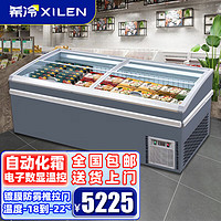 XILEN 希冷 超市组合岛柜冷冻柜商用展示柜卧式冰柜海鲜肉类面食食品冻柜DIF1309LB  1.3直柜(1320